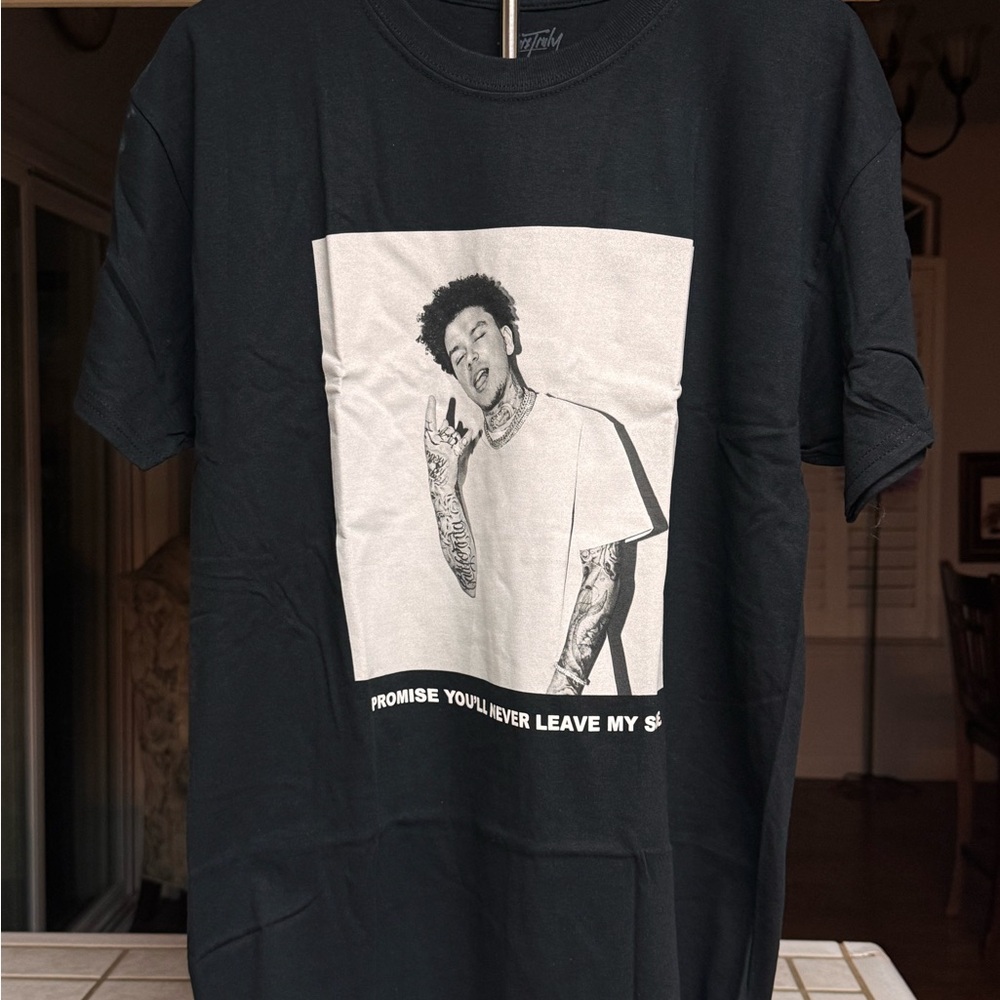 Yours Truly “ promise you’ll never leave my side” Black Graphic T-Shirt